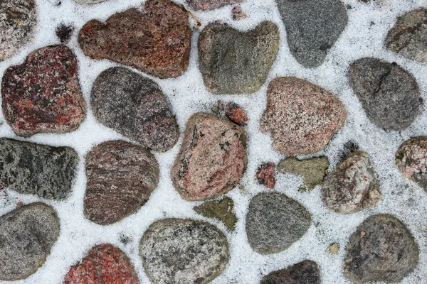 Empedrado Histórico Pavimento Con Nieve Blanca Palacio Gatchina Invierno Rusia —  Fotos de Stock