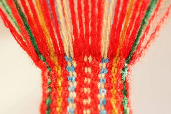 Weaving Mini Machine Making Belts Patterns Folk Art Handmade Detail — Stock Photo, Image