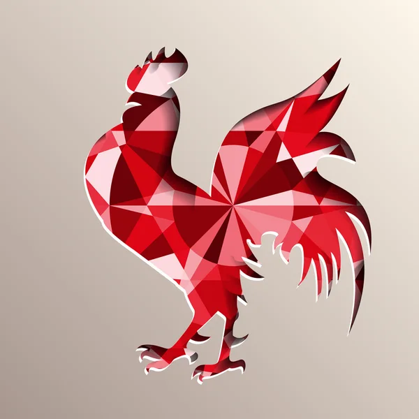 Coq rouge comme symbole de 2017 — Image vectorielle