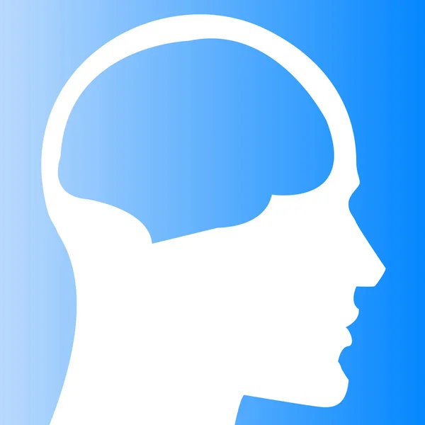 Human head with brain template — ストックベクタ