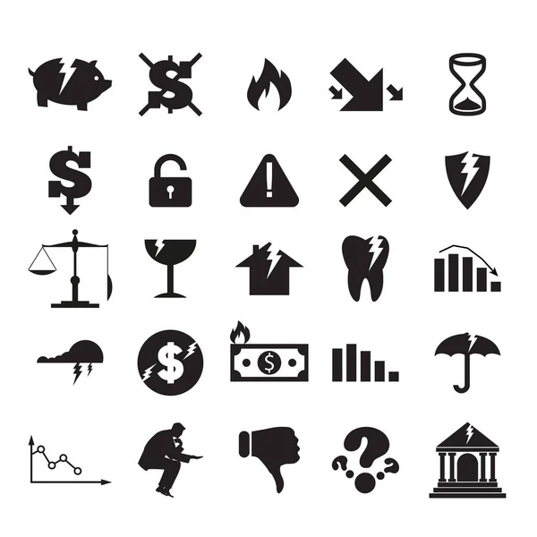 Conjunto de signos y logotipos empresariales de crisis — Vector de stock