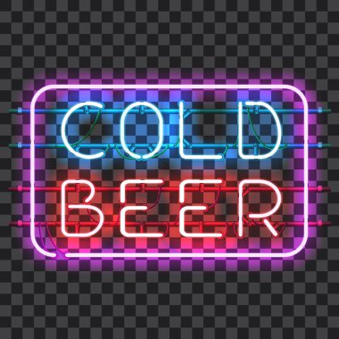 Neon bar işareti soğuk bira parlayan