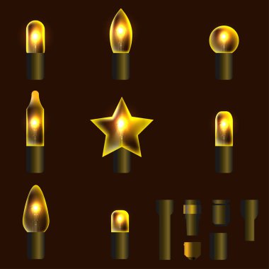 Garland ışıkları parlayan sarı kümesi