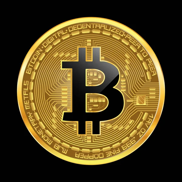 Crypto monnaie Bitcoin symbole d'or — Image vectorielle