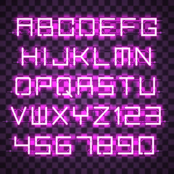 Світиться синій фіолетовий абетка. — стоковий вектор