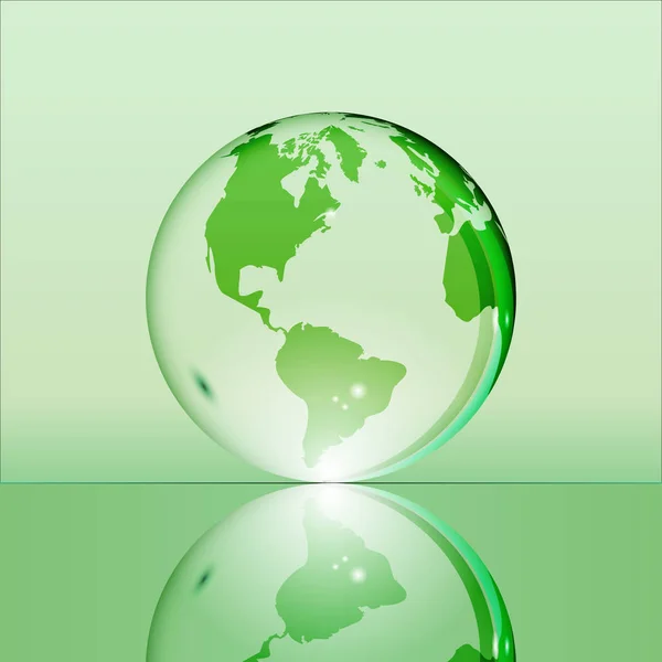 Verde brillante globo de tierra transparente — Vector de stock