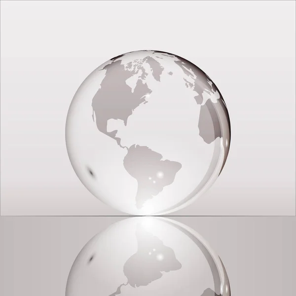 Cinza brilhando globo terra transparente — Vetor de Stock