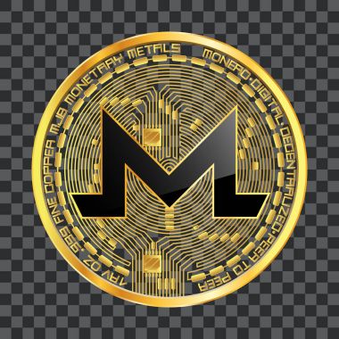 Kripto para birimi monero altın simgesi