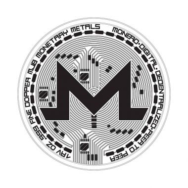 Kripto para birimi monero siyah beyaz simgesi