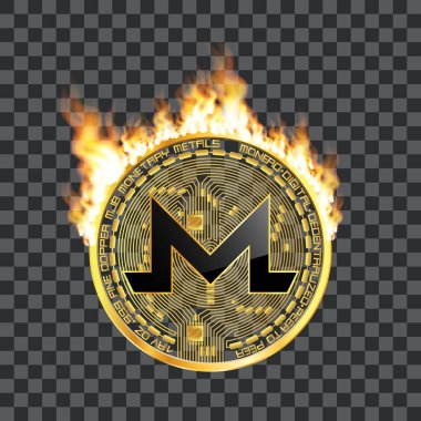 Kripto para birimi bitcoin altın simgesi yanıyor