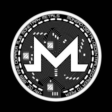Kripto para birimi monero siyah beyaz simgesi