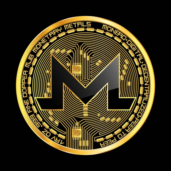 Kripto para birimi monero altın simgesi
