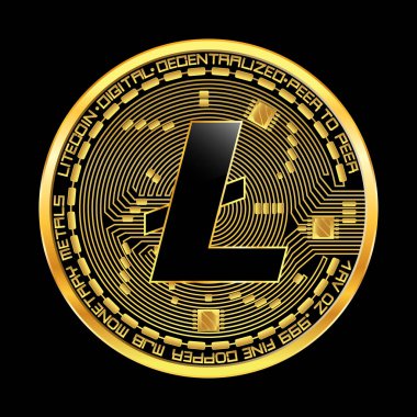 Kripto para birimi litecoin altın simgesi