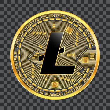 Kripto para birimi litecoin altın simgesi