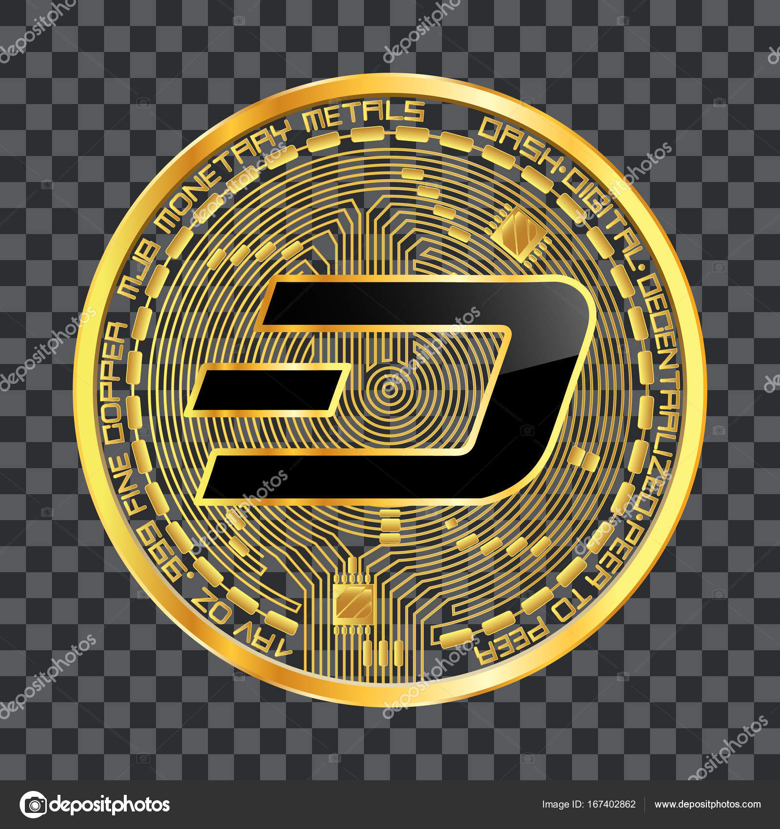 Crypto currency dash golden symbol Stock Vector by ©Ryzhi 167402862
