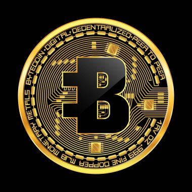 Kripto para birimi bytecoin altın simgesi
