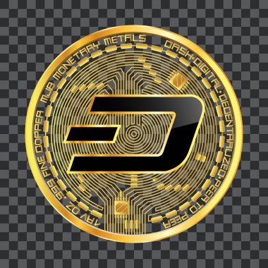 Kripto para birimi dash altın simgesi