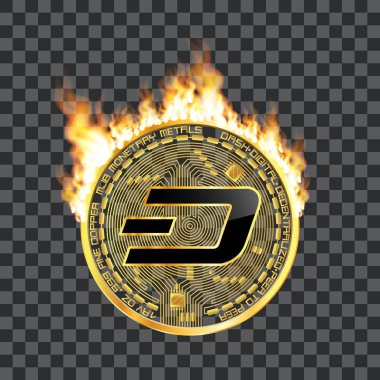 Kripto para birimi dash altın simgesi yanıyor