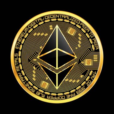 Kripto para birimi ethereum altın simgesi