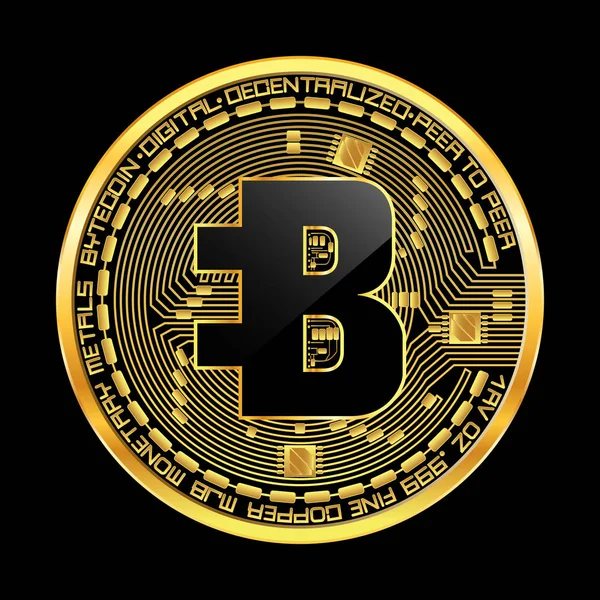 Kripto para birimi bytecoin altın simgesi
