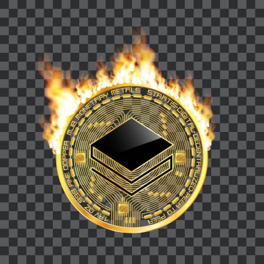Kripto para birimi stratis altın simgesi yanıyor