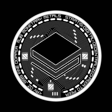 Kripto para birimi stratis siyah beyaz simgesi