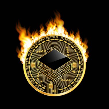 Kripto para birimi stratis altın simgesi yanıyor