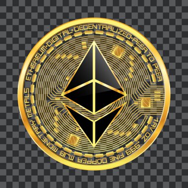 Kripto para birimi ethereum altın simgesi