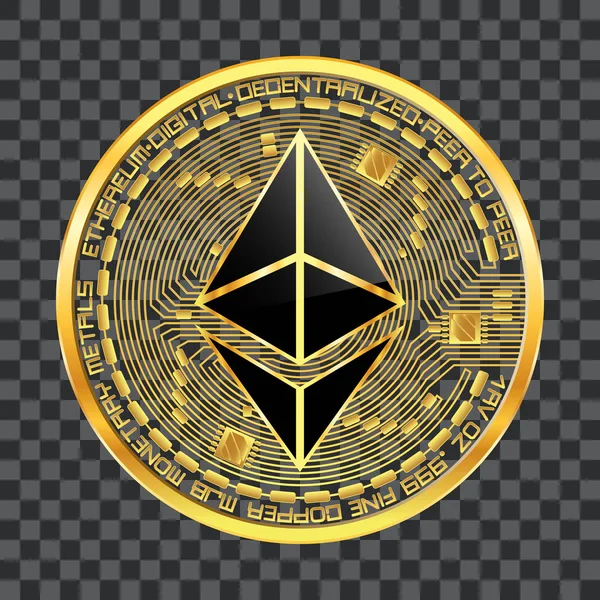Kripto para birimi ethereum altın simgesi