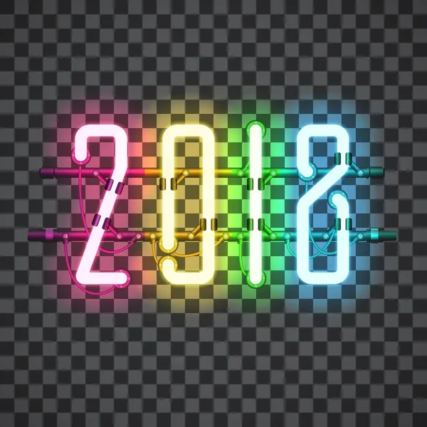 Multi kolor Neon świecące 2018 — Wektor stockowy