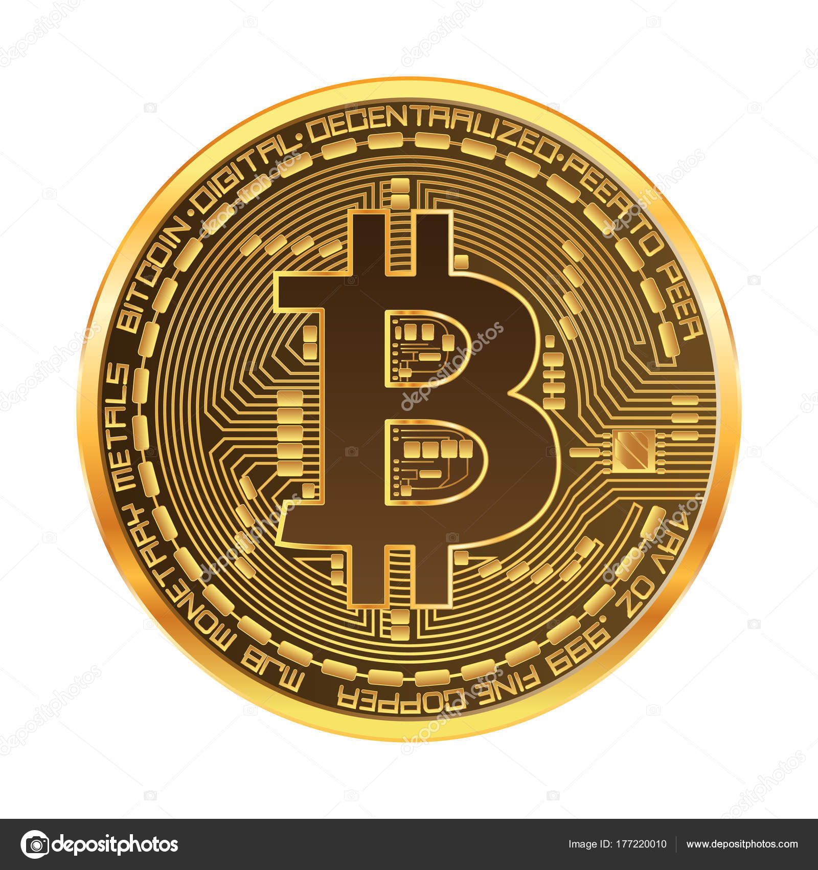 Bitcoin 黄金の暗号通貨記号 ストックベクター ©Ryzhi 177220010