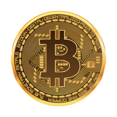 Kripto para birimi bitcoin altın simgesi