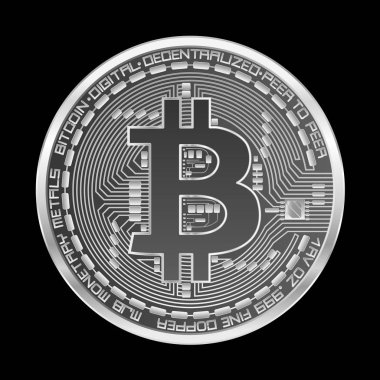 Kripto para birimi bitcoin gümüş simgesi