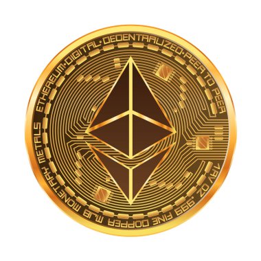 Kripto para birimi ethereum altın simgesi