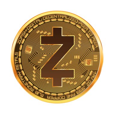 Kripto para birimi zcash altın simgesi
