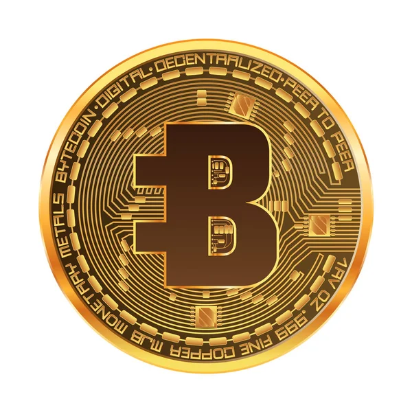 Krypto valuta bytecoin gyllene symbol — Stock vektor