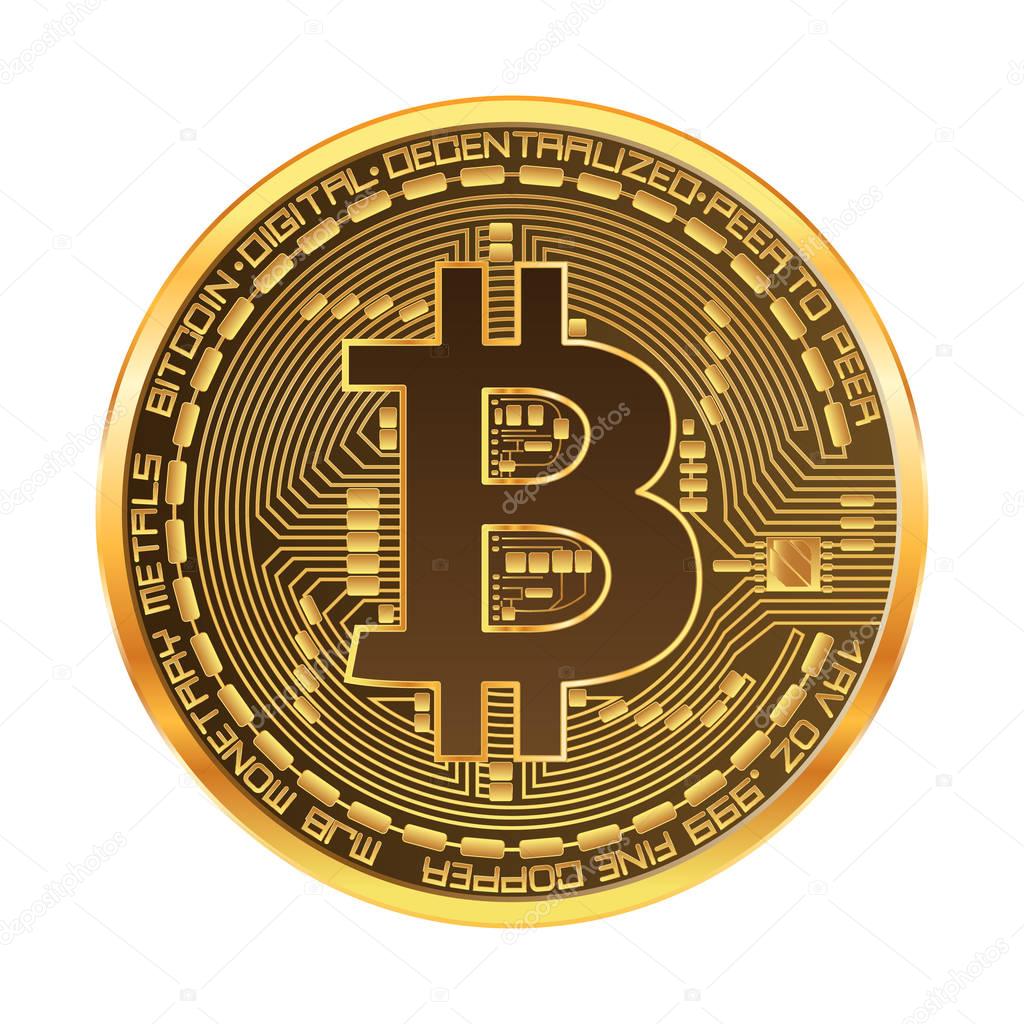 Crypto currency bitcoin golden symbol