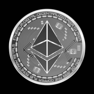Kripto para birimi ethereum gümüş simgesi
