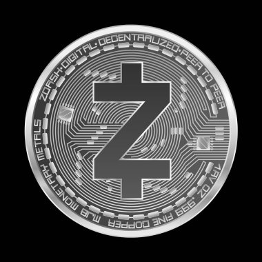 Kripto para birimi zcash gümüş simgesi