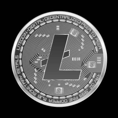 Kripto para birimi litecoin gümüş simgesi