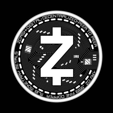 Kripto para birimi zcash siyah ve beyaz simgesi