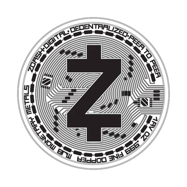 Kripto para birimi zcash siyah ve beyaz simgesi