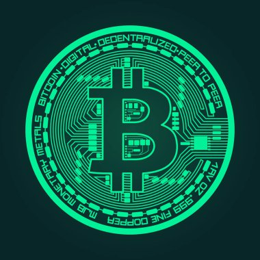 Trendy yeşil renklerde Kripto Döviz Alım bitcoin