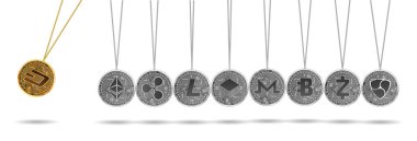 Altın ve gümüş Kripto para birimi Newton beşiği