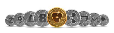 Altın ve gümüş Kripto para birimleri kümesi