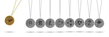 Altın ve gümüş Kripto para birimi Newton beşiği