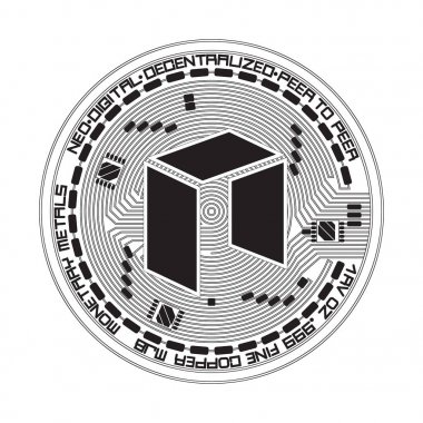 Kripto para birimi neo siyah beyaz simgesi