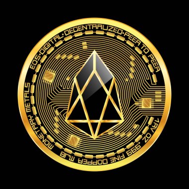 Kripto para birimi eos altın simgesi