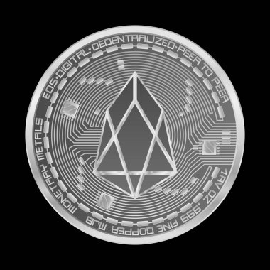 Kripto para birimi eos gümüş simgesi