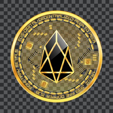 Kripto para birimi eos altın simgesi